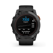 Garmin fenix 7X Pro Solar, Slate Gray Stainless Steel, Black Band