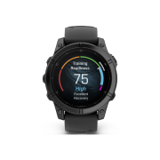 Garmin fenix E - 47mm, AMOLED, Slate Gray Steel/Black, Black band