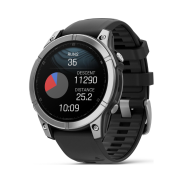 Garmin fenix E - 47mm, AMOLED, Stainless Steel/Graphite, Black band