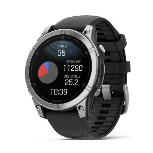 Garmin fenix E - 47mm, AMOLED, Stainless Steel/Graphite, Black band