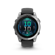 Garmin fenix E - 47mm, AMOLED, Stainless Steel/Graphite, Black band